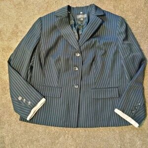 Liz Claiborne Navy Pinstripe Blazer